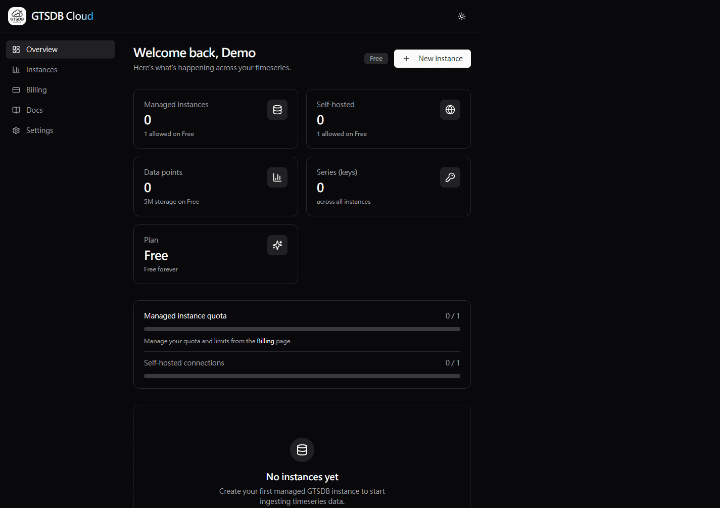 GTSDB Cloud Dashboard
